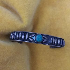 Antique Vintage turquoise silver 925 southwestern boho bracelet